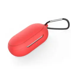 For Galaxy Buds+ / Buds Case, Protective Silicone Cover with Carabiner Keychain Compatible with Samsung Galaxy Buds+ Plus 2020 Buds 2019 Wireless Earbuds, Carmine Red by Insten
