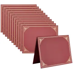 12-Pack Award Certificate Holders - Bulk Certificate Holders for Graduation, Diploma, Employee Appreciation, Certifications (fits 8.5x11) Red