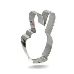 CookieCutter.Com Hand Peace Sign Cookie Cutter 4 in, Tin Plate Steel, Handmade in USA