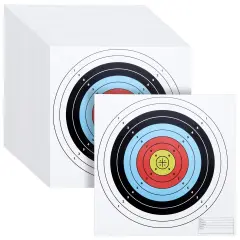 50-Pack Bullseye Large Paper Shooting Range Targets for Pistol Shooting - 17x17 in Bulk Pack for Hunting Accessories, Handguns, Gun Range, Firearms with Colorful Design (10 Rings) Multicolor
