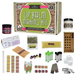 DIY Gift Kits 73-Piece DIY Lip Balm Kit | Includes All Natural & Organic Essential Oils, Shea Butter, Filling Tray & More | Makes 23 Homemade Lip Balms | For Dry & Chapped Lips | For Kids & Adults Multicolor