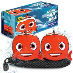 Activ Life 2 Pack Skip Balls, Fun Beach Games for Adults and Family Swimming Pool Dive Toys for Kids Aged 7-14, Beach Toys, Water Toy for Kid (Clown Fish, Red)
