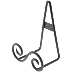 Bard's Black S-Shaped Wall Mountable Display Easel Stand, 6.5" H x 5" W x 3.5" D