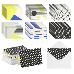 48 Pack Blank Greeting Cards with Envelopes for All Occasions, 6 Geometric Designs (4 x 6 In) Multicolor