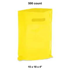 Die Cut Handle Bags Stylish for 15 x 18 x 4" for Yellow