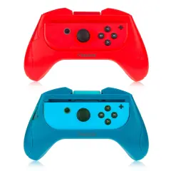 2 Pack Controller Grips for Nintendo Switch Joy Con Controllers & OLED Model, Protective Handheld Holder, Red/Blue