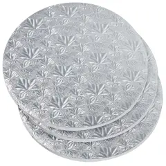 3-Pack 12-Inch Cake Boards for Wedding, Baking, Cake Decorating Supplies, Silver Foil Corrugated Cardboard for Multi-Layer Cakes, Sturdy Base for Treats and Pizza