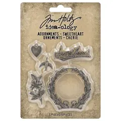 Tim Holtz Idea-ology Adornments Sweetheart-5 Pieces