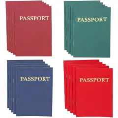 Juvale 24-Pack Blank Passport Notebooks for Kids, 4.1 x 5.6 Inches, Pretend Passport Books for Kids Travel Play and Classroom Activities, 4 Colors Multicolor