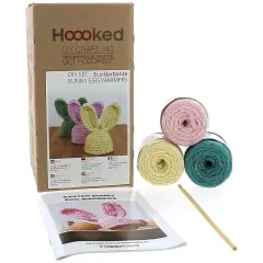 Hoooked Amigurumi DIY Kit W/Eco Barbante Yarn-Happy Easter Bunny Egg Warmers