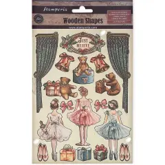 Stamperia Colored Wooden Shapes A5-The Nutcracker Ballet And Teddy