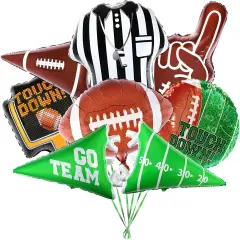 Football Shaped Foil Balloons, Touchdown Balloons for Birthday Party, Tailgate Party Decorations