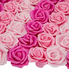 Bright Creations 100 Pack Pink Artificial Rose Flower Heads for Wall Decoration, Wedding Centerpieces, Bridal Showers Backdrop (3 Colors, 3x1.2 in)
