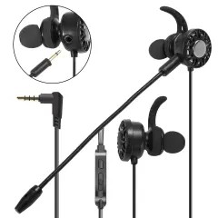 3.5mm Gaming Earbuds with Mic, Insten in-Ear Headset Stereo Headphone with Dual Microphone [Detachable and Built-in] for PS4 Nintendo Switch Lite PC Mobile Game Cell Phone Smartphone - Black