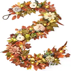 6 FT Fall Garland with Lights - 1 Pcs