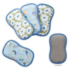 Floral Finch & Friends Reusable Scrubbies, Set of 4