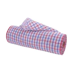 10" Fine Weave Faux Jute Check Mesh Ribbon: Patriotic