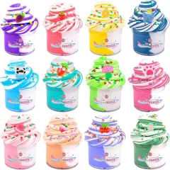 12 Pack Butter Slime Kit with Sprinklers and Charms