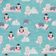 Mook Fabrics Buddies Printed PUL Fabric [60 in. Wide] - By The Yard Polar Buddies Ocean