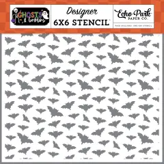 Ghosts And Goblins Stencil 6"X6"-Beware Of Bats