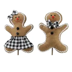 24"H Gingerbread Boy/Girl Pick &ndash; Whimsical Holiday Decor Accent