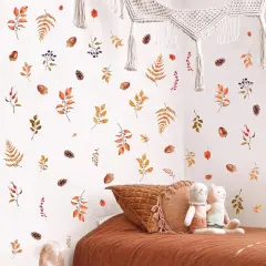 Vintage Leaves Wall Decals - Orange&Green