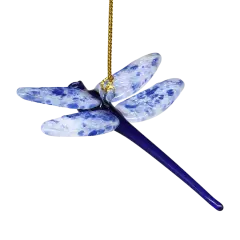 Egyptian Glass Dragonfly Ornament - Blue