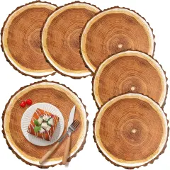 100 Pcs Disposable Slice Paper Place Mats Vintage Round Rustic Slices Place Mat for Summer Spring Fall Dinner Country Farmhouse Table Setting Wedding Party Table Pastoral Style Decor
