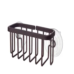 NeverRust Kitchen & Bathroom Sink Caddy for Sponges, Scrubbers, Soap Brown