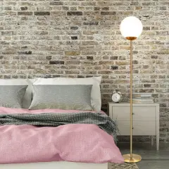 67 Inch Frosted Glass Globe Floor Lamp 9W LED Bulb Perfect for Any Room