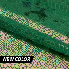 1 Yard Anaconda Foil Printed Stretch Velvet Fabric 58/60" Width Green