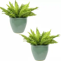 11 in Villa Glazed Ceramic Planter - Seaside Dreams - Set of 2
