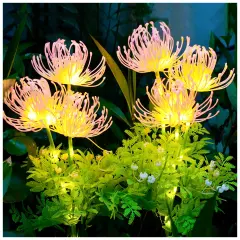 DooYard Solar Garden Lights, Solar Flowers Lights with Glowing Flowers & Stems, Upgraded Solar Panel, Solar Lights Outdoor for Garden Decoration,Yard Decor and Gift for Mother (2 Pack)
