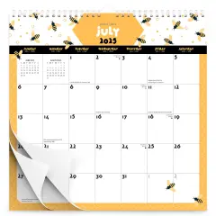 Busy Bees | 2026 12 x 12 Inch (Hanging) 18 Months Monthly Square Wire-O Calendar | Sticker Sheet | July 2025 - December 2026