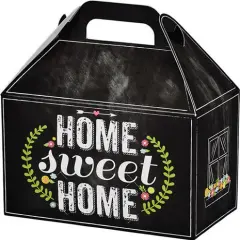 Pack/6: Chalkboard Home Sweet Home Gable Box - 8-1/2 x 5 x 5-1/2"