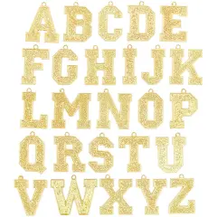 Gold Letter Pendant Charms for Jewelry Making and Crafts (Gold, 26 Pack)