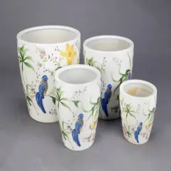 AA Importing Birds and Flowers Set of 4 Planters Multicolor