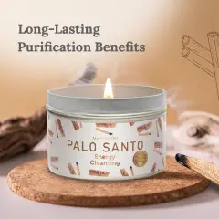 Magnificent 101 Long Lasting Palo Santo Smudge Candle | 6 Oz - 35-Hour Burn | Essential Oils, 100% Natural Ingredients | Smoke Free, Petroleum Free Candle to Cleanse Your Home Brown