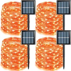 Orange Solar Halloween Lights Outdoor Waterproof