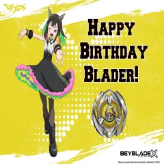 BEYBLADE X Cake Topper Decoration &ndash; Anime Battle Scene with Multi Nana-iro and Spinning Top fits 1/4 Sheet cake or larger