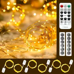 6 Pack Fairy Lights Battery Operated with Remote & Timer