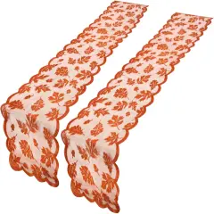 2 Pack Fall Table Runner, Thanksgiving Table Runner,(13 x 72 inches)