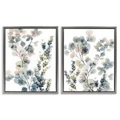 Stupell Industries Collage of Translucent Plants Framed Floater Canvas Wall Art Gray Floater Frame