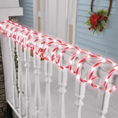 Collections Etc 18FT Candy Cane Holiday Rope Light w/ 8 Lighting Functions