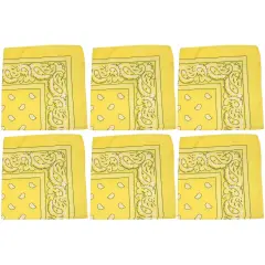 6 Pack Polyester Bandanas with Paisley Print Durable and Fast-Drying
