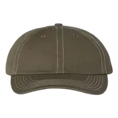 Valucap&reg; Classic Dad Hat Comfortable Relaxed Fit Olive/ Stone Stitch
