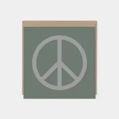 Peace Card, Gray, Square Peace Card,