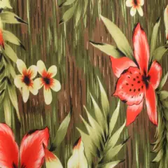 1 Yard Tiki Floral Spandex Fabric Four Way Stretch Activewear Swimwear Costume Leggings Material 58/60 Inch Width