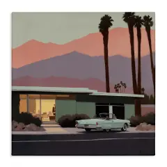 Stupell Industries Tropical House & Car Canvas Wall Art Design by Noah Bay