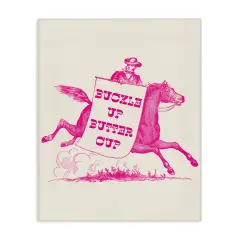Stupell Industries Buckle Up Buttercup Cowboy Canvas Wall Art Design by Daphne Polselli
